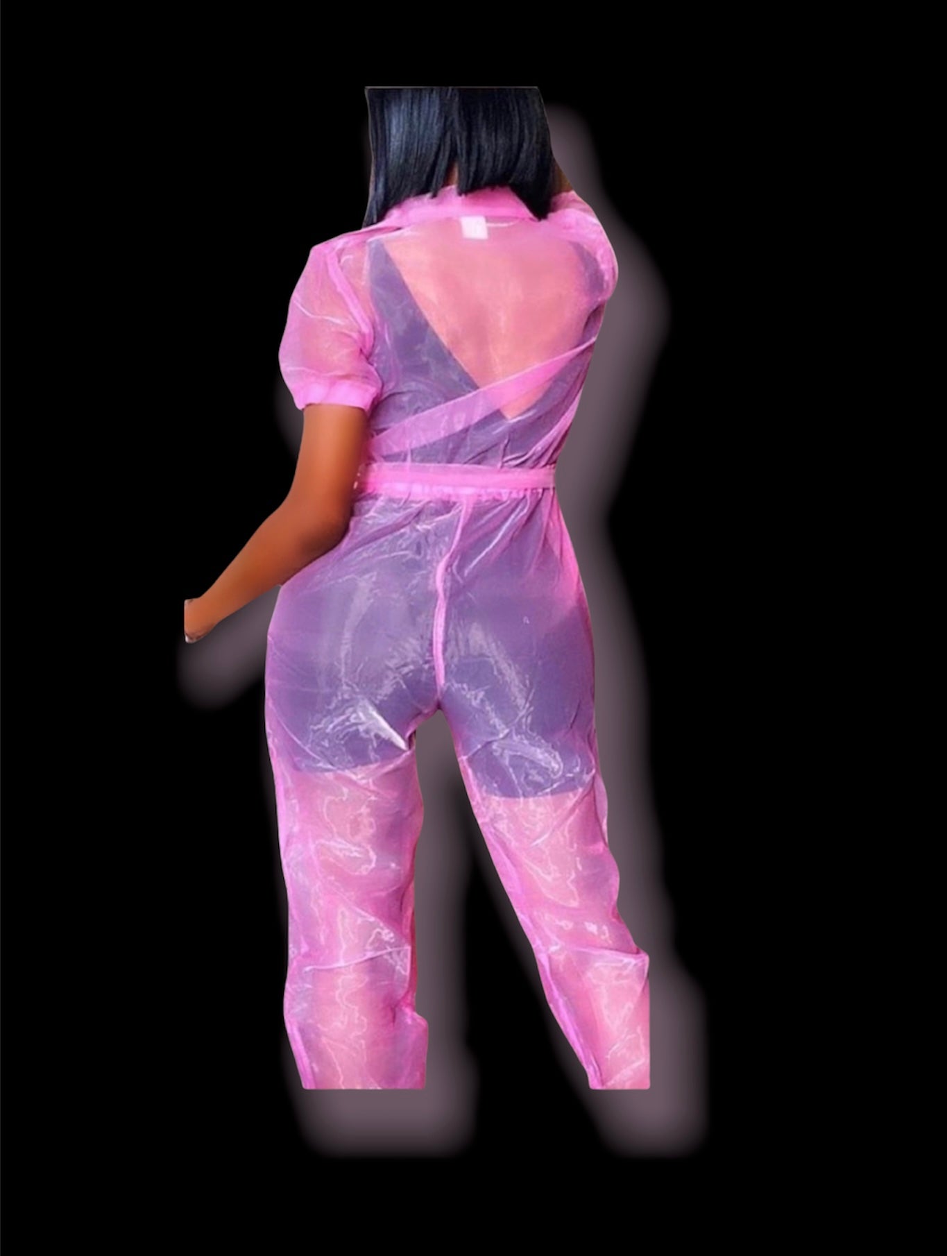 Pink Sheer Jumpsuit