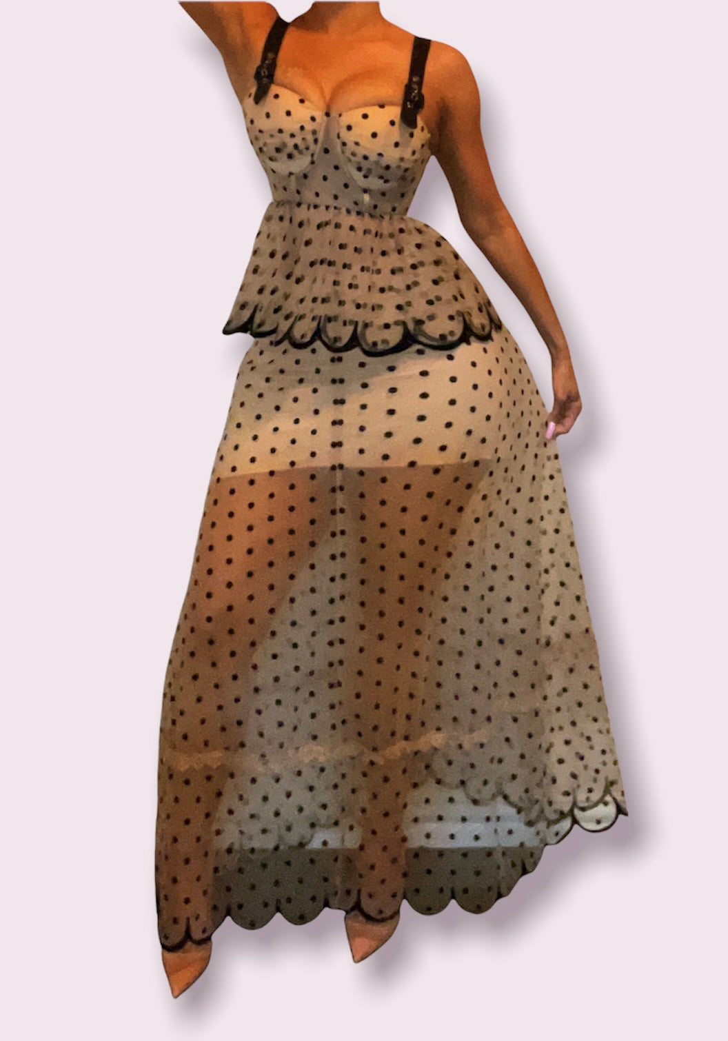 Black And Tan Dotted 2pc