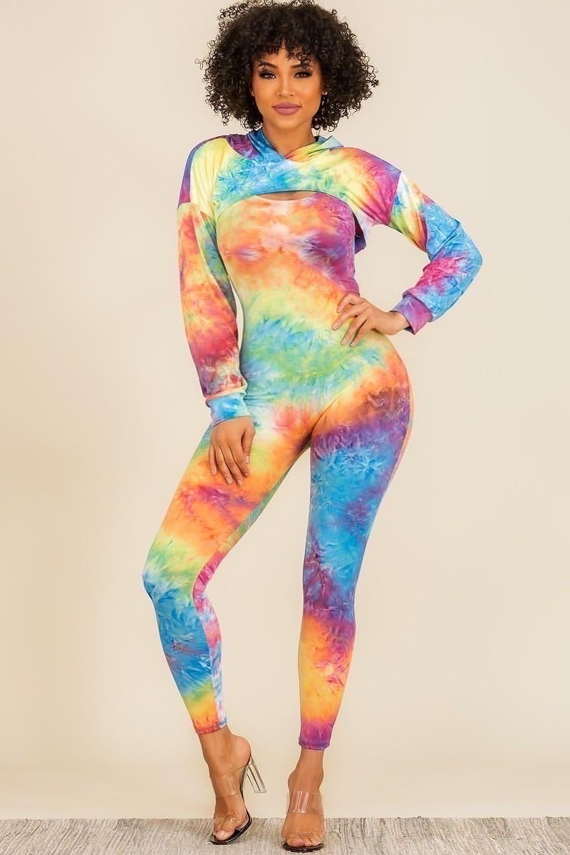 Color Me Sexy, Tie Dye Crop Hood Set