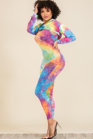 Color Me Sexy, Tie Dye Crop Hood Set